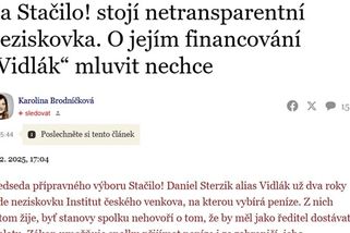 Mezinárodní tiskový institut vyzval Stačilo! k omluvě redaktorce Novinek - Novinky